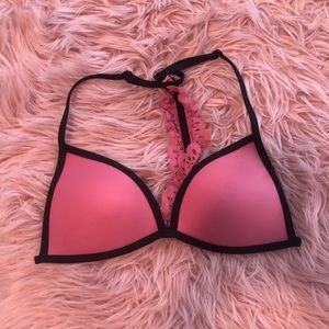 PINK Ruffle T-back push up top